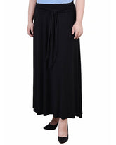 Plus Size Maxi Skirt With Sash Waist Tie